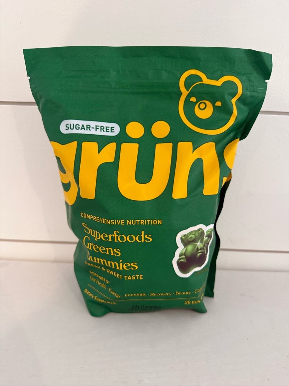 Gruns Adults Super Greens Gummies Bears Sugar Free Superfood 28 Packs Unopened